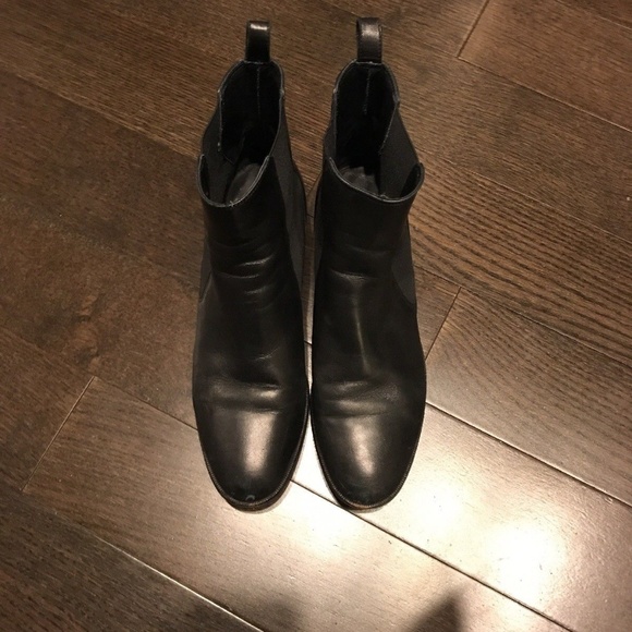 L.K. Bennett Black Leather Chelsea Ankle Boots - Picture 1 of 4